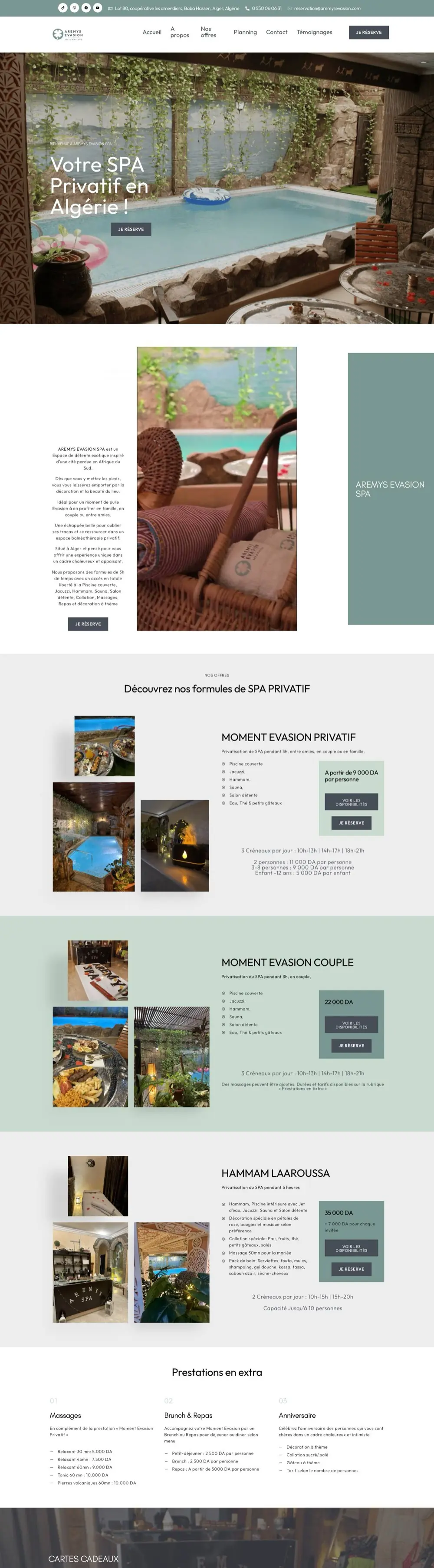 Aremyse Évasion Spa website