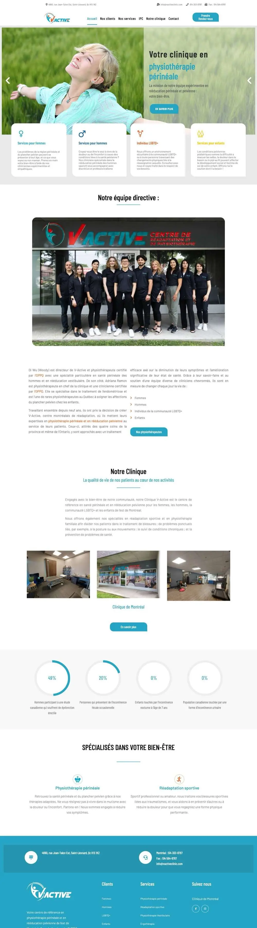 Vactive Clinic website